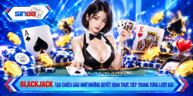 Blackjack tạo chiều sâu nhờ những quyết định trực tiếp trong từng lượt bài